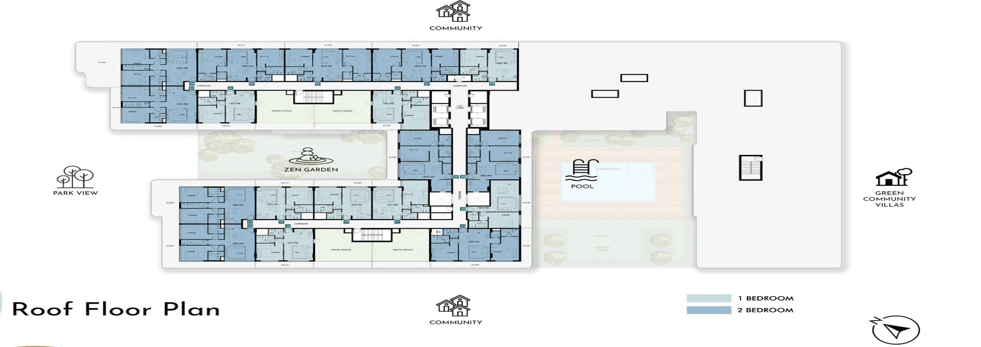 Olivia Residences roof top floor plan